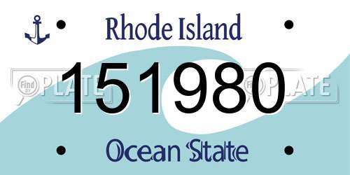 151980 Rhode Island License Plate