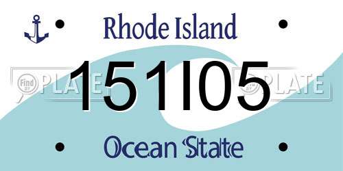 151I05 Rhode Island License Plate