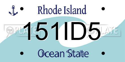 151ID5 Rhode Island License Plate