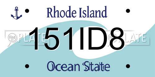 151ID8 Rhode Island License Plate