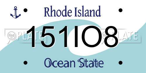 151IO8 Rhode Island License Plate