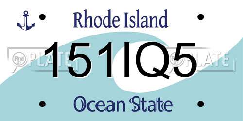 151IQ5 Rhode Island License Plate