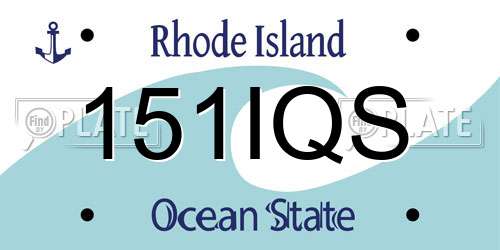 151IQS Rhode Island License Plate