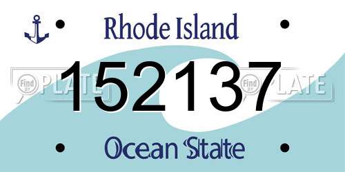 152137 Rhode Island License Plate