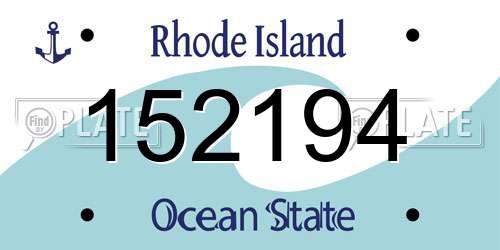 152194 Rhode Island License Plate