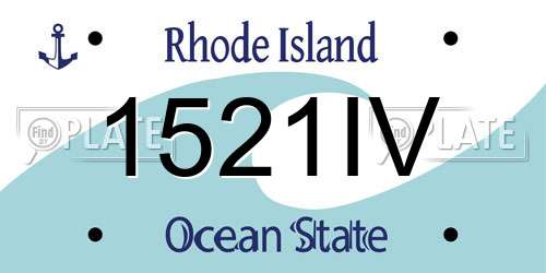 1521IV Rhode Island License Plate