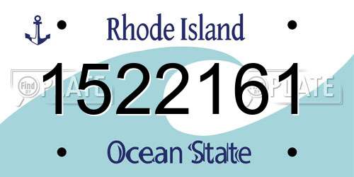 1522161 Rhode Island License Plate