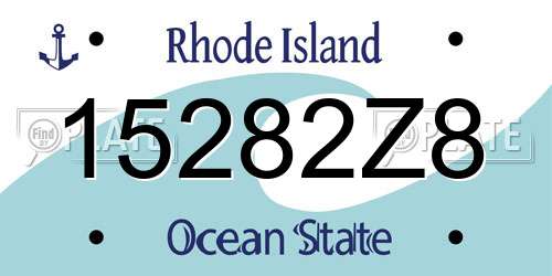 15282Z8 Rhode Island License Plate