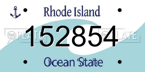 152854 Rhode Island License Plate