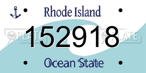 152918 Rhode Island License Plate