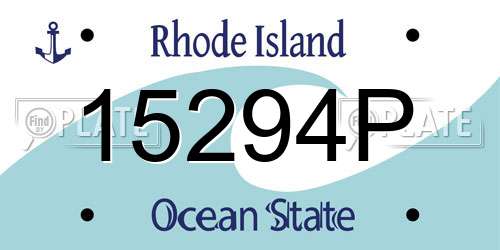 15294P Rhode Island License Plate