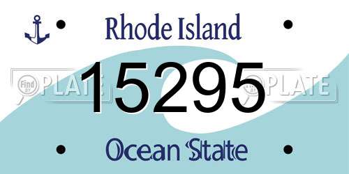 15295 Rhode Island License Plate