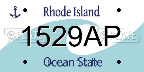 1529AP Rhode Island License Plate