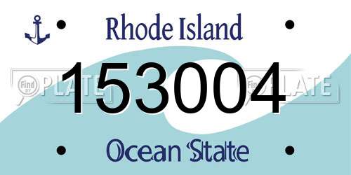 153004 Rhode Island License Plate
