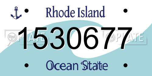 1530677 Rhode Island License Plate