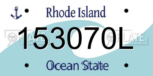 153070L Rhode Island License Plate
