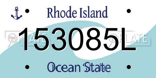 153085L Rhode Island License Plate