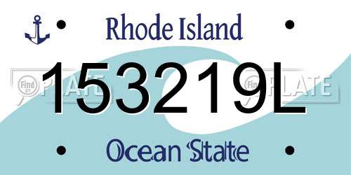 153219L Rhode Island License Plate