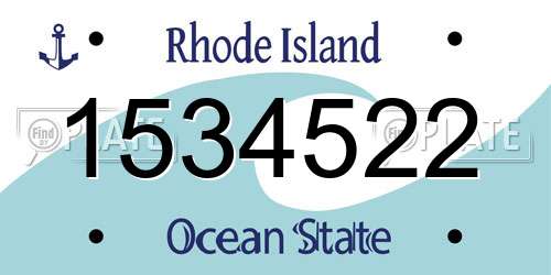 1534522 Rhode Island License Plate