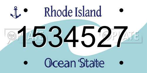 1534527 Rhode Island License Plate
