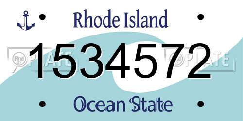 1534572 Rhode Island License Plate
