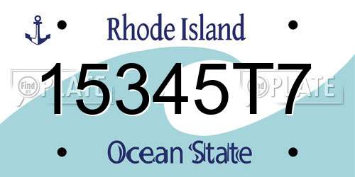 15345T7 Rhode Island License Plate
