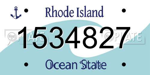 1534827 Rhode Island License Plate
