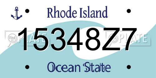 15348Z7 Rhode Island License Plate