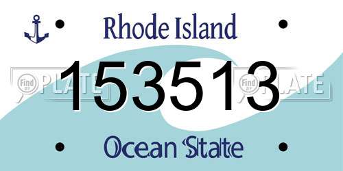 153513 Rhode Island License Plate