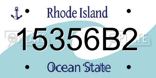 15356B2 Rhode Island License Plate