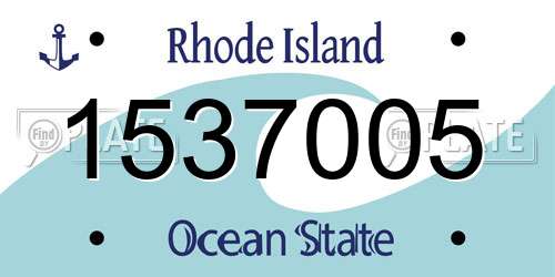 1537005 Rhode Island License Plate