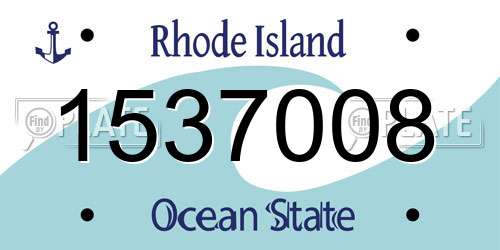 1537008 Rhode Island License Plate