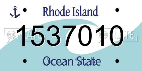 1537010 Rhode Island License Plate