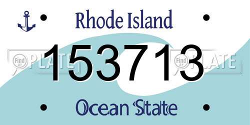 153713 Rhode Island License Plate