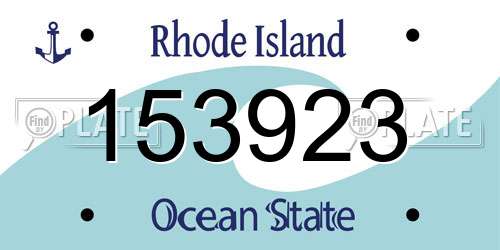 153923 Rhode Island License Plate