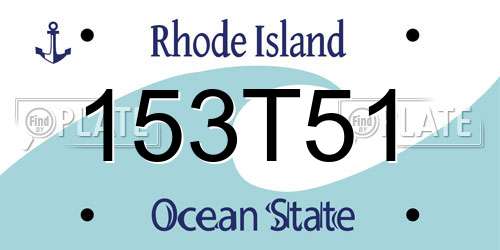 153T51 Rhode Island License Plate