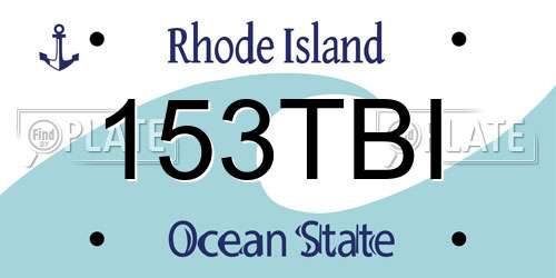 153TBI Rhode Island License Plate