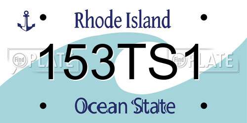 153TS1 Rhode Island License Plate