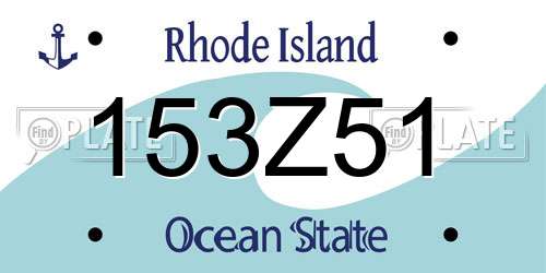 153Z51 Rhode Island License Plate