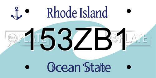 153ZB1 Rhode Island License Plate