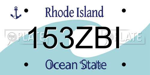 153ZBI Rhode Island License Plate