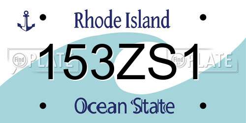 153ZS1 Rhode Island License Plate