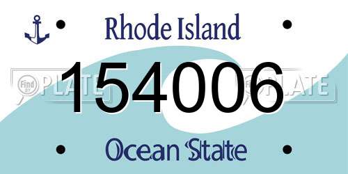 154006 Rhode Island License Plate