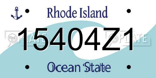 15404Z1 Rhode Island License Plate