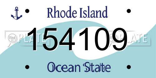 154109 Rhode Island License Plate