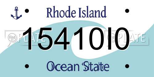 15410I0 Rhode Island License Plate