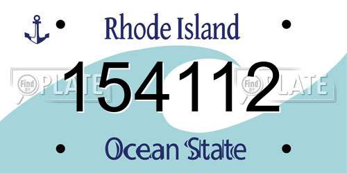 154112 Rhode Island License Plate