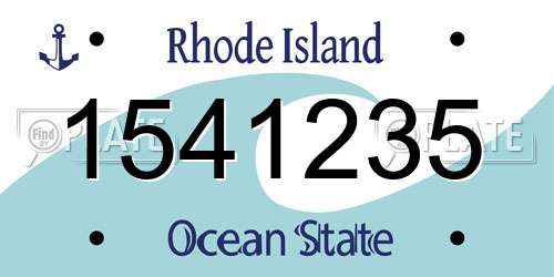 1541235 Rhode Island License Plate