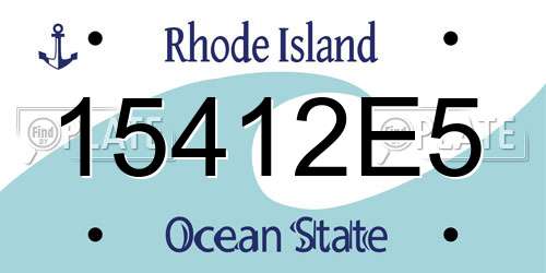 15412E5 Rhode Island License Plate