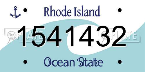1541432 Rhode Island License Plate